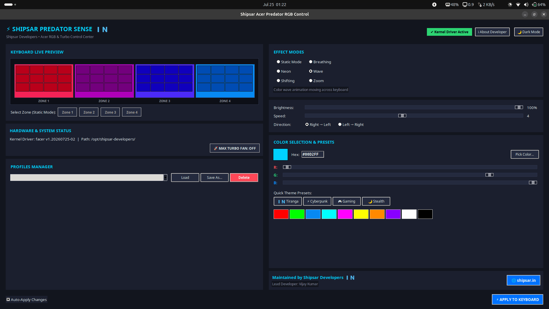 Acer Predator RGB & Turbo Control for Linux
